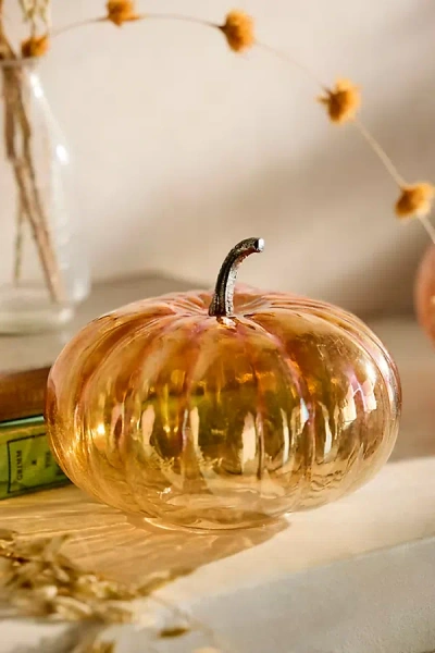 Terrain Glass Pumpkin, 7" In Orange