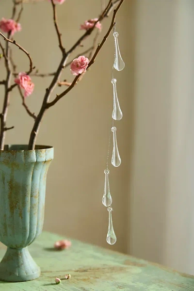 Terrain Glass Raindrop Charm Strands, Set Of 2 In Metallic