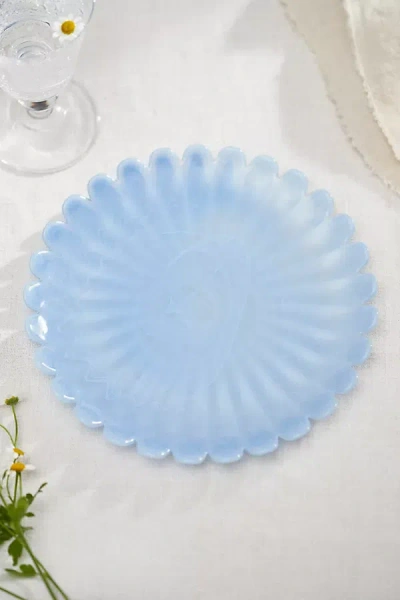 Terrain Glass Scallop Plate, Small In Blue