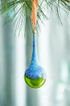 Terrain Glitter Droplet Glass Ornament In Transparent