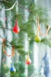 Terrain Glitter Droplet Glass Ornament