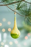 Terrain Glitter Droplet Glass Ornament In Green