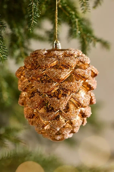 Terrain Glittering Brown Pinecone Ornament