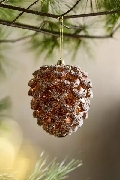 Terrain Glittering Brown Pinecone Ornament In Multi