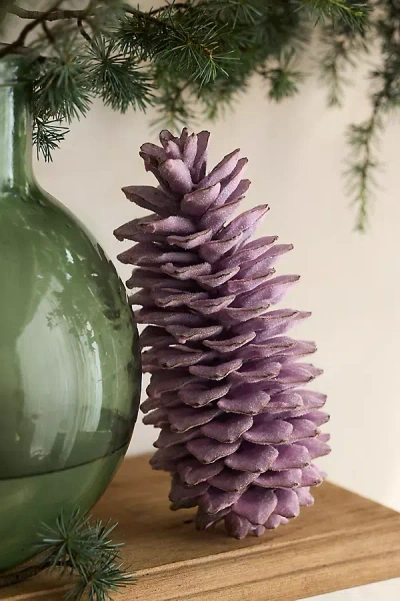 Terrain Glittery Waxed Pinecone In Animal Print