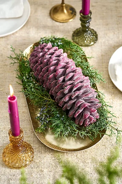 Terrain Glittery Waxed Pinecone In Purple