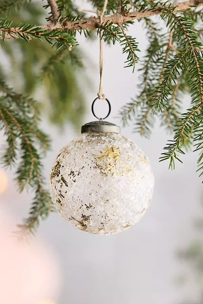 Terrain Golden Flakes Glass Globe Ornament