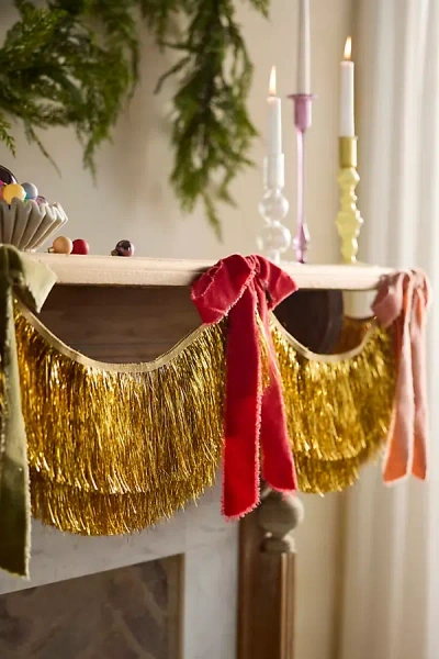 Terrain Golden Tinsel Garland, 9.8'