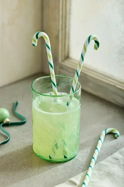 Terrain Green Candy Cane Drink Stirrers, Set Of 4