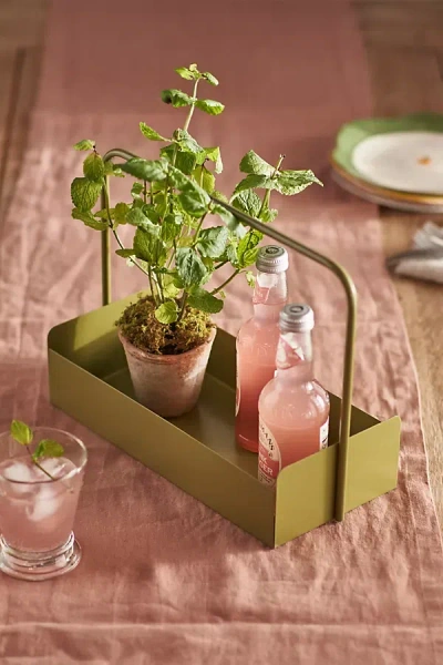 Terrain Green Iron Tray With Handle