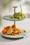Terrain Green Marble Serving Stand