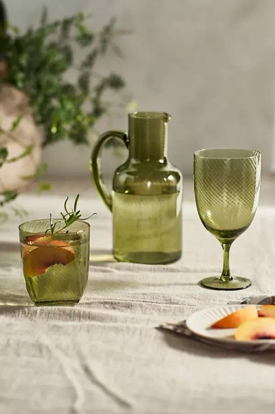 Terrain Green Ripple Glassware Collection In Yellow