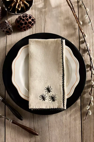 Terrain Halloween Embroidered Linen Napkins, Set Of 2