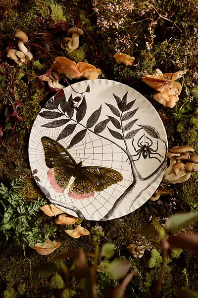 Terrain Halloween Moth Pinch Rim Serving Platter In Multi