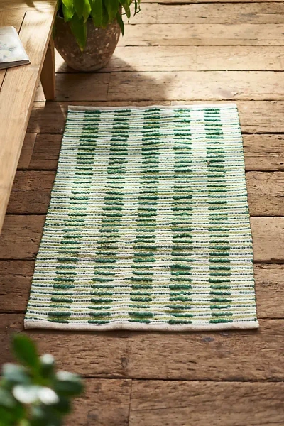 Terrain Hand-woven Rag Rug In Green
