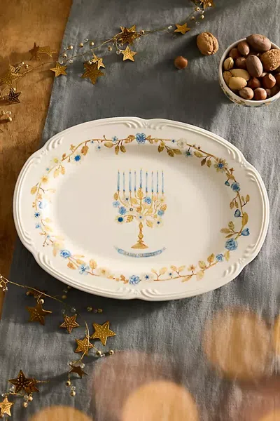 Terrain Hanukkah Stoneware Serving Platter In Multi