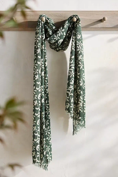 Terrain Happy Floral Wool Scarf In Green