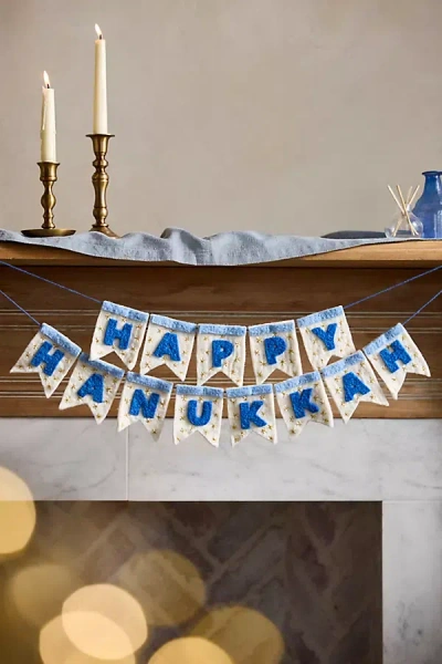 Terrain Happy Hanukkah Felt Garland In Blue
