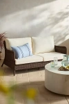 Terrain Harbor All Weather Wicker Two Seat Sofa, White Cushions