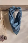 Terrain Harvest Embroidered Cotton Bandana In Blue