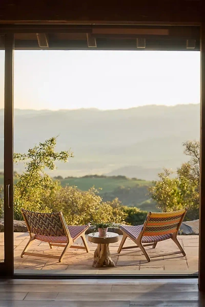 Terrain Havana Wicker + Teak Armless Chair, Global In Brown