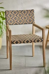 Terrain Havana Wicker + Teak Dining Chair, Black + Natural Diamond