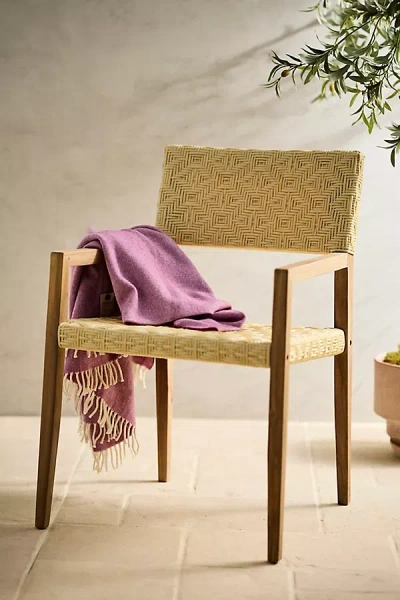 Terrain Havana Wicker + Teak Dining Chair, Neutral Diamond
