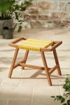 Terrain Havana Wicker + Teak Stool, Stripe