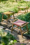 Terrain Havana Wicker + Teak Stool, Stripe