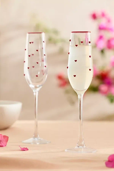 Terrain Heart Confetti Flutes, Set Of 2 In Transparent
