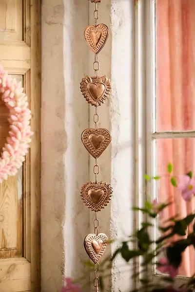 Terrain Hearts Copper Rain Chain In Brown