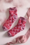 Terrain Hearts Wool Quarter Crew Socks In Pink