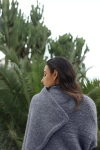 Terrain Heathered Alpaca Shawl In Blue