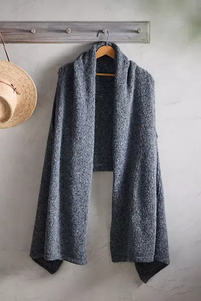 Terrain Heathered Alpaca Shawl In Gray