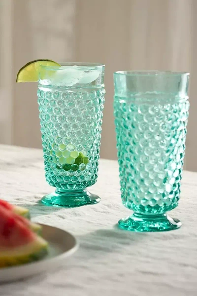 Terrain Hobnail Glass Goblets, Set Of 2 In Blue