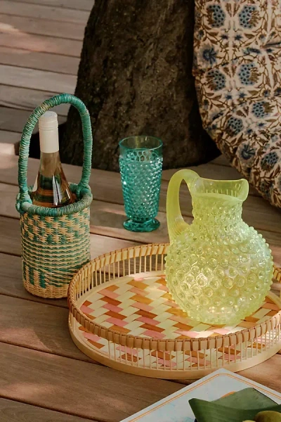 Terrain Hobnail Glass Pitcher In Yellow