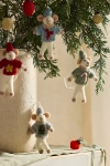 Terrain Holiday Icon Mice Felt Critter Ornaments, Set Of 4