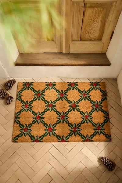Terrain Holly Trellis Coir Doormat In Multi