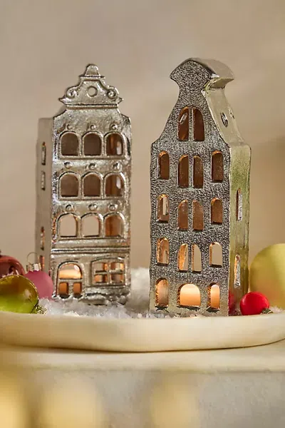 Terrain House Votive Holders, Large In Gray
