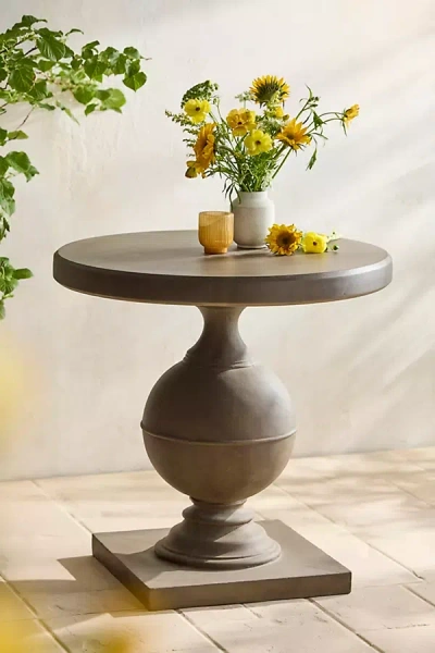 Terrain Hydra Stone Pedestal Foyer Table In Brown