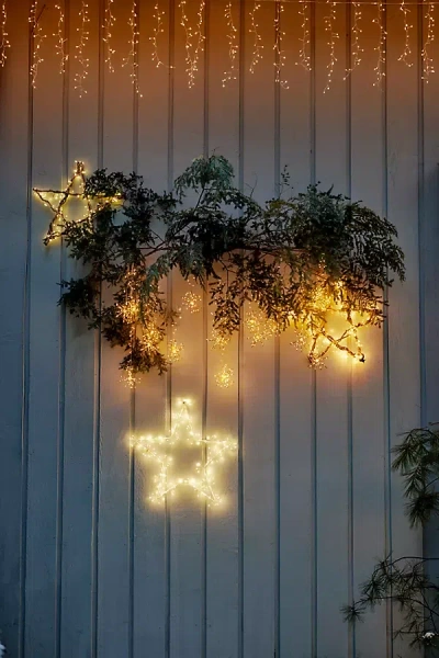 Terrain Illuminated Led Hanging Star In Gold