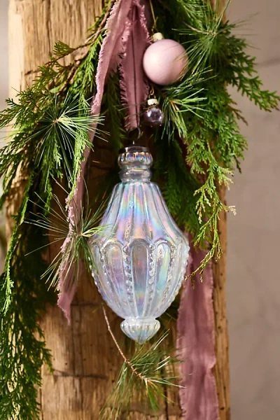 Terrain Iridescent Glass Finial Ornament In Multi
