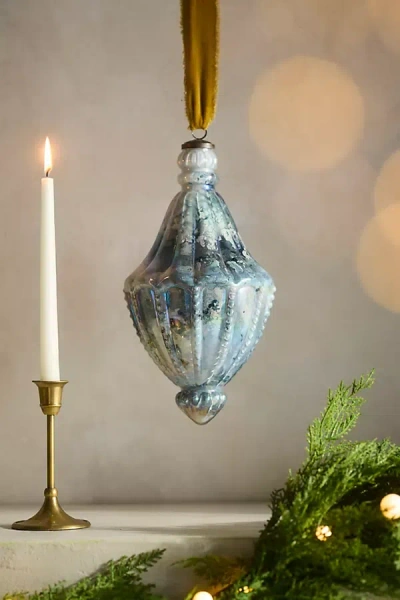 Terrain Iridescent Glass Giant Finial Ornament In Green