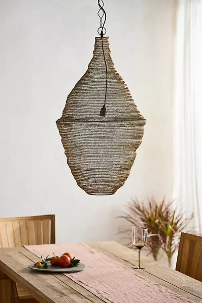 Terrain Iron Mesh Chandelier, Hive In Brown