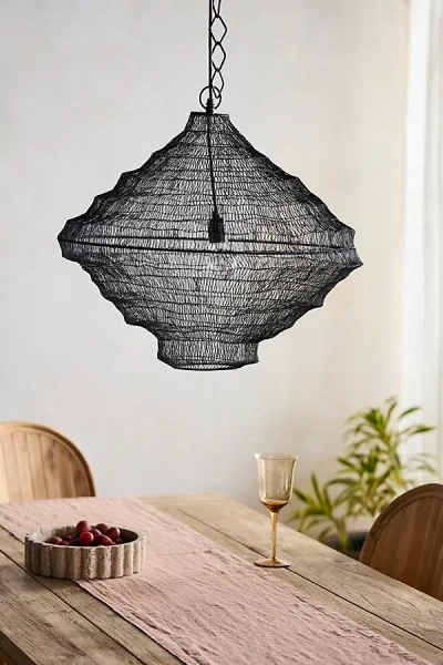 Terrain Iron Mesh Chandelier, Tiered In Blue