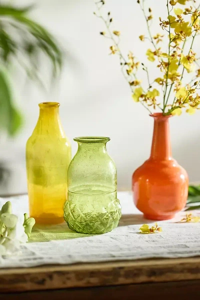 Terrain Island Recycled Glass Bud Vases, Set Of 3 In Multi