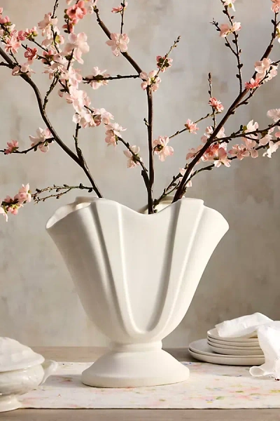 Terrain Ivory Stoneware Fan Vase