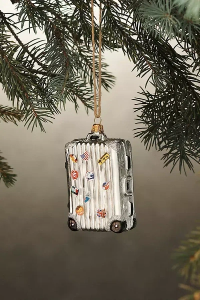 Terrain Jetsetter Suitcase Glass Ornament In Metallic