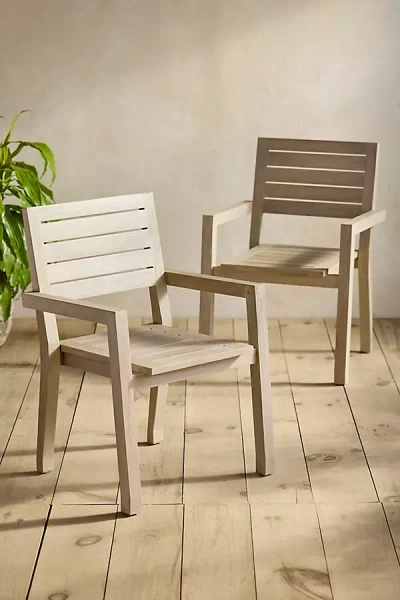 Terrain Knoll Slatted Teak Dining Chairs, Set Of 2