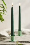 Terrain Kunst Bell Taper Holders, Set Of 2 In Green